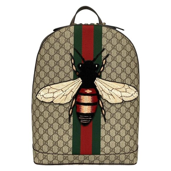 Gucci Handbags - Auth GUCCI GG Supreme/Sherry/Animalier 442892 Beige Dark Brown Multi Leather